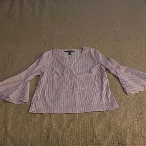 White House Black Market Pink Bell Sleeve Crop Blouse